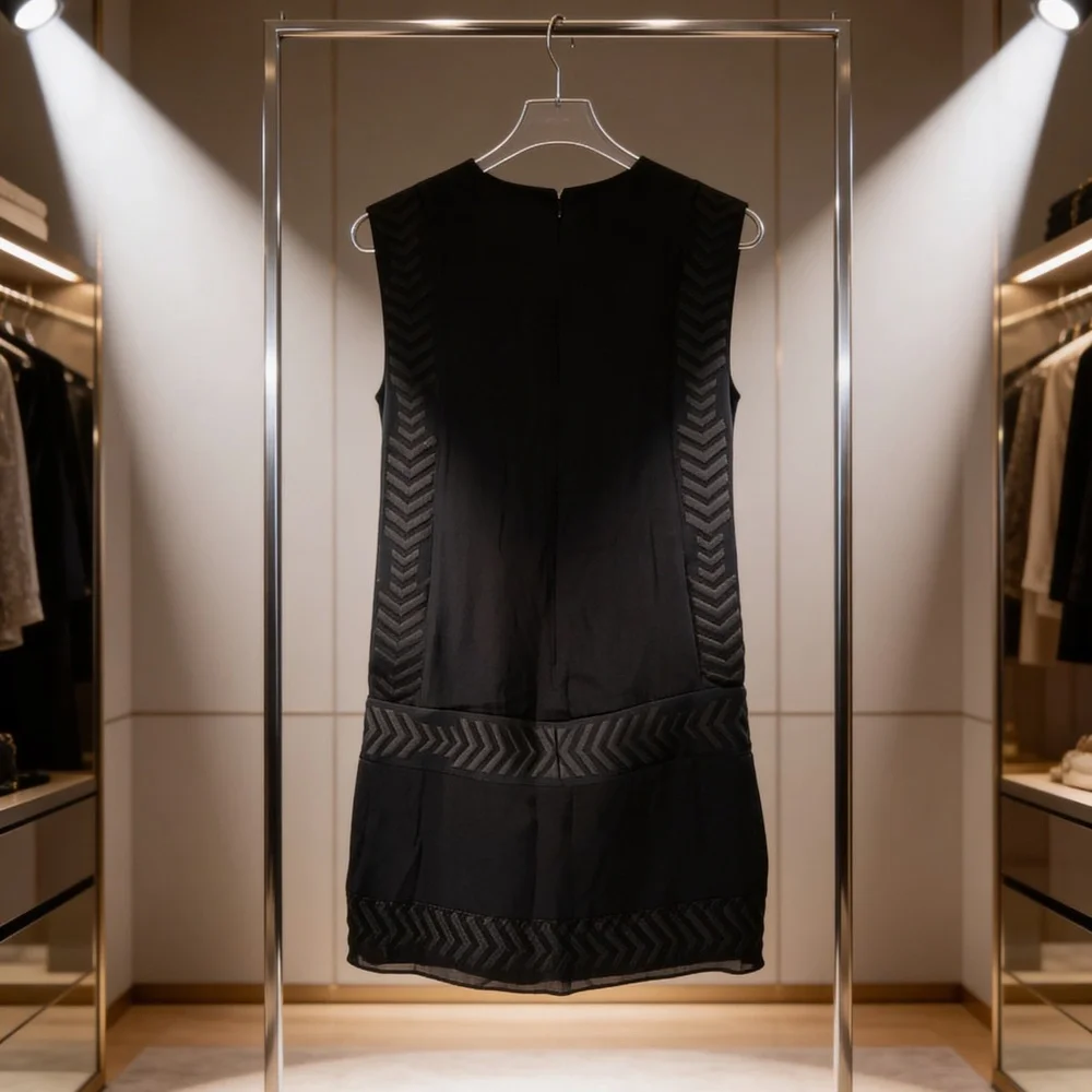 Elin Kling Black 100% Silk Top/Mini Dress for Marciano in XS - Picture 2 of 6